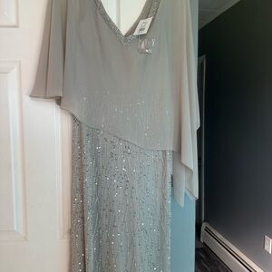 Elegant Silver Evening Gown